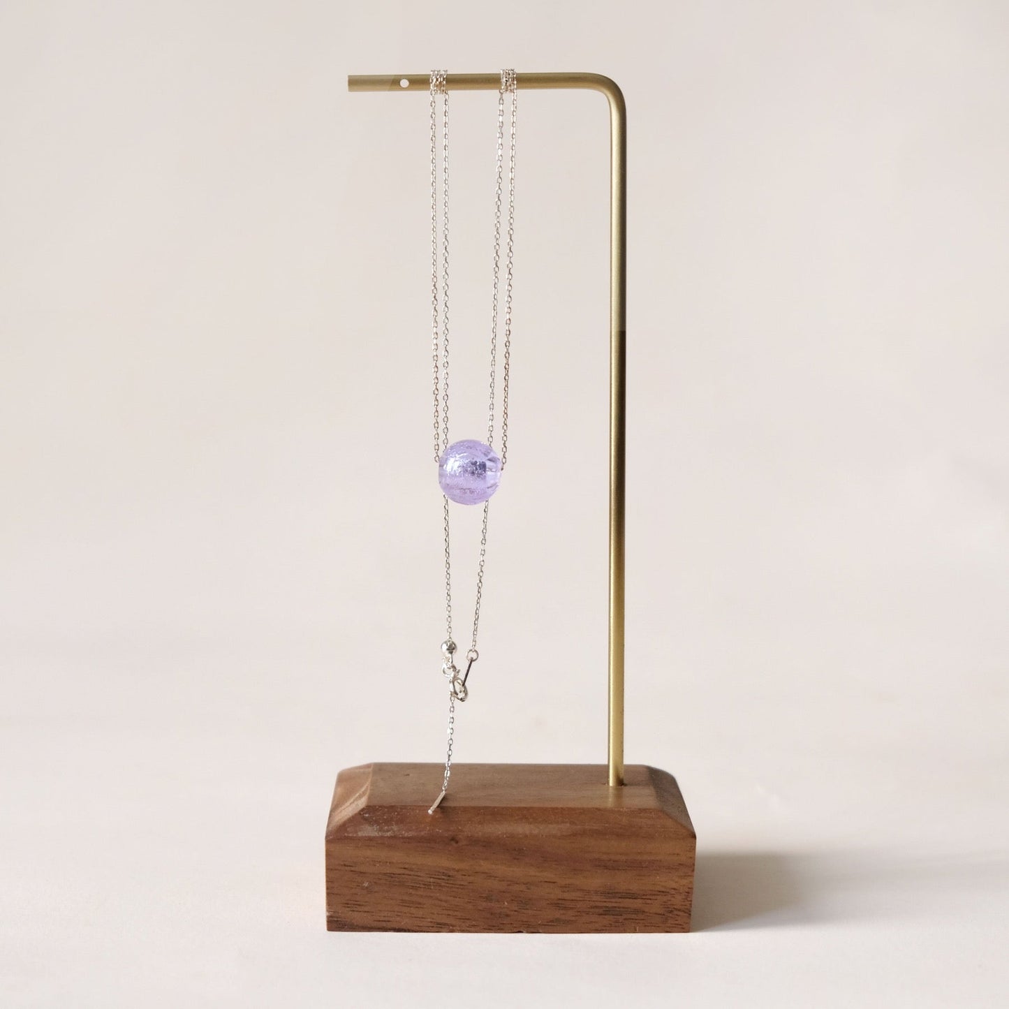 Translucent aromatherapy essential oil glass beads silver sterling silver necklace KN001-sliver
