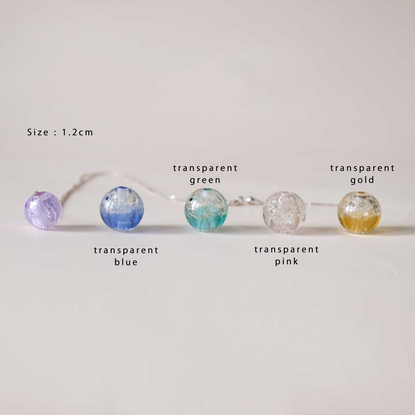 Translucent aromatherapy essential oil glass beads silver sterling silver necklace KN001-sliver