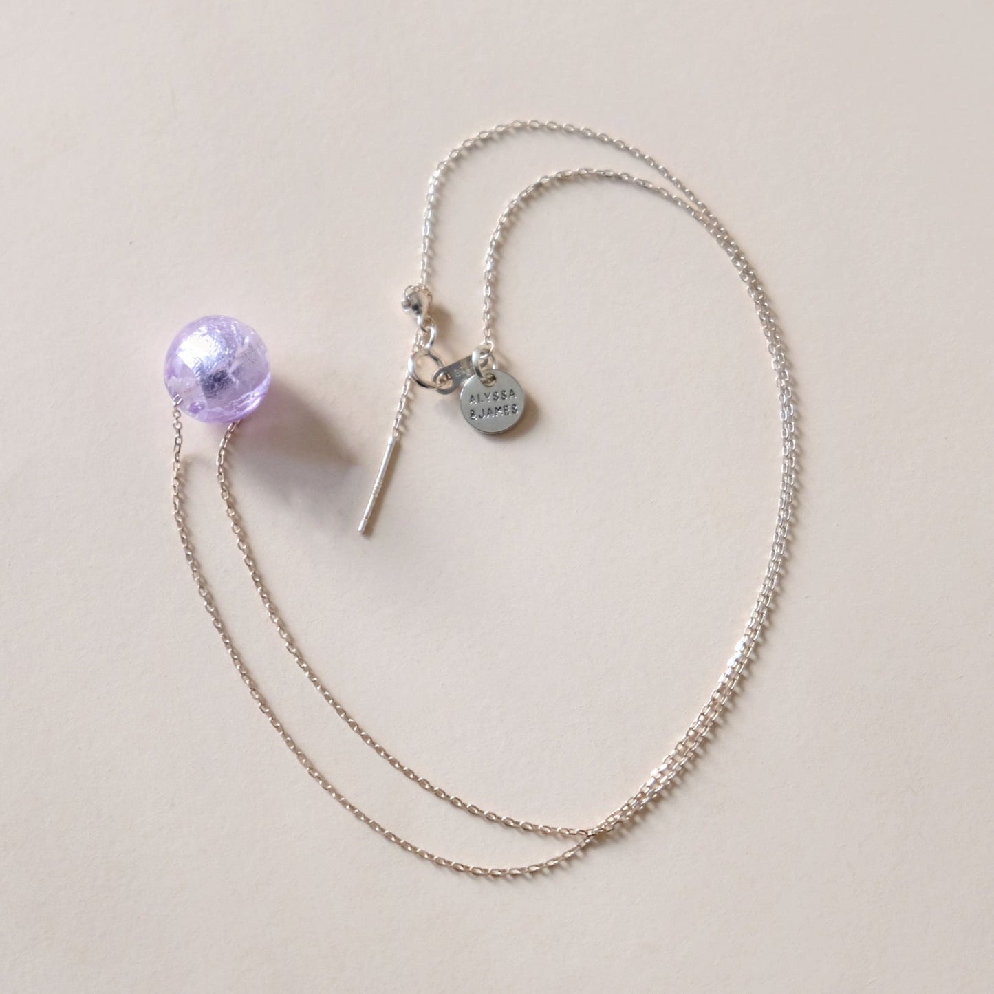 Translucent aromatherapy essential oil glass beads silver sterling silver necklace KN001-sliver