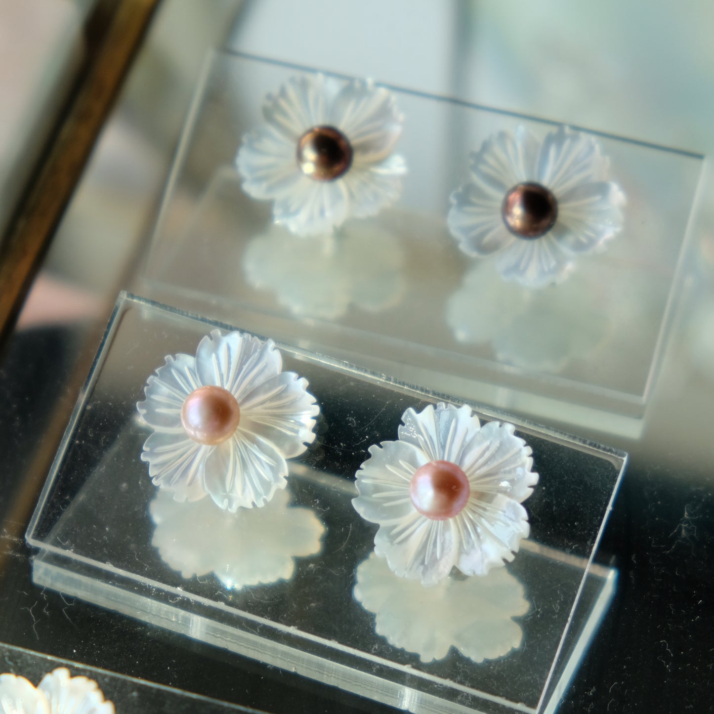 Cherry Blossom Fritillaria Freshwater Pearl Detachable Earrings E329 [Zhendianzhibao]