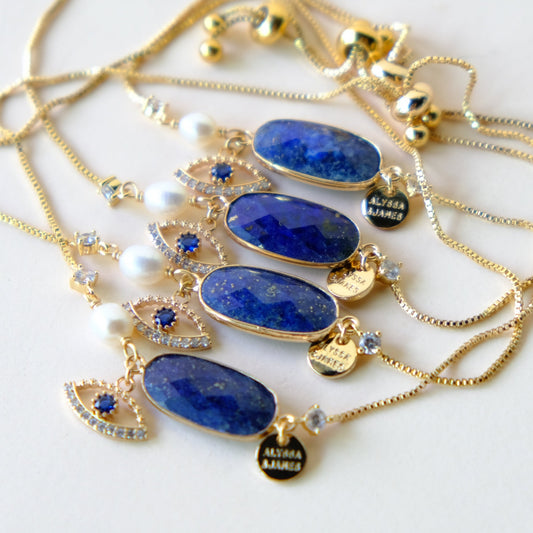 [ LAST ONE ] 青金色 淡水珍珠 貝母 手鏈 B125