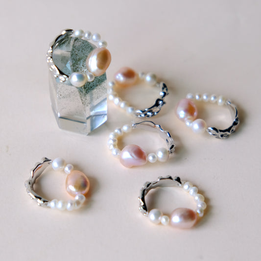 [ NEW ] Pink freshwater pearl ring R178