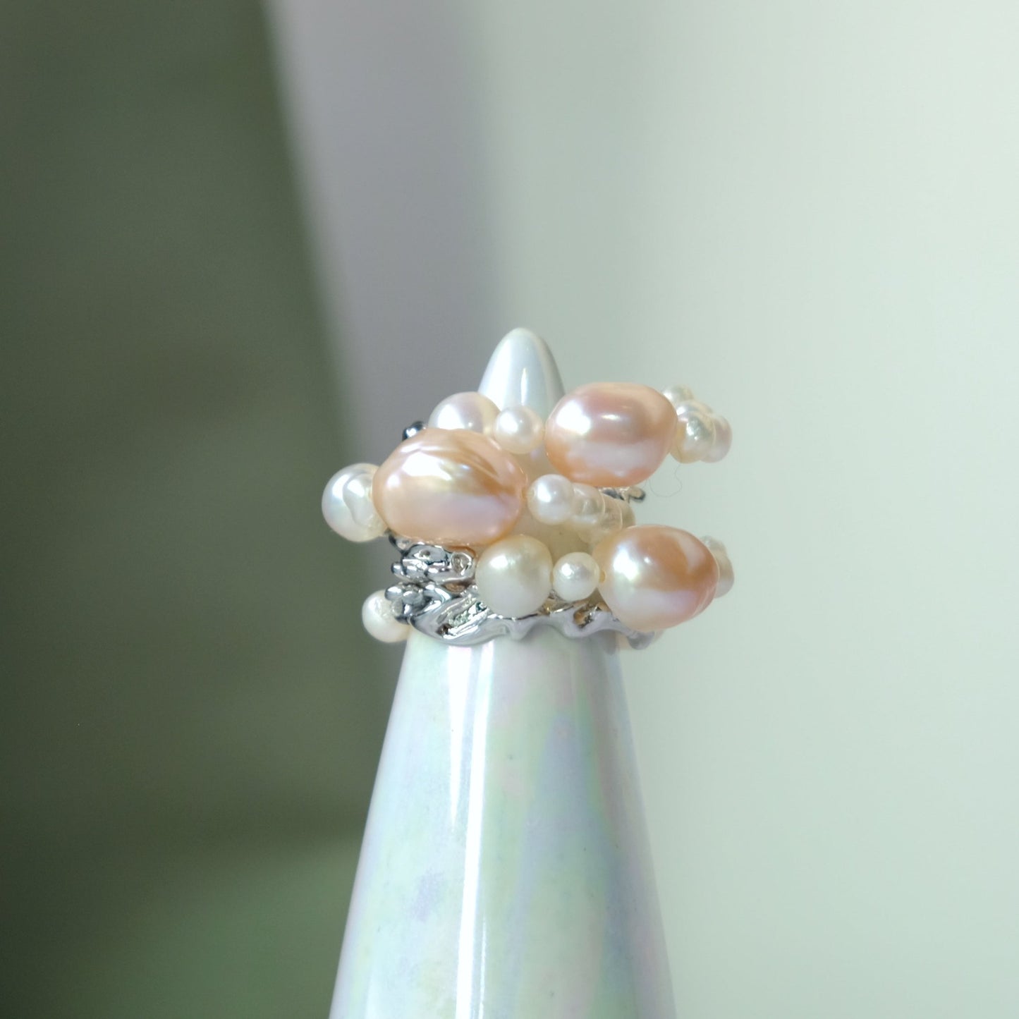 粉紅淡水珍珠戒指 R178