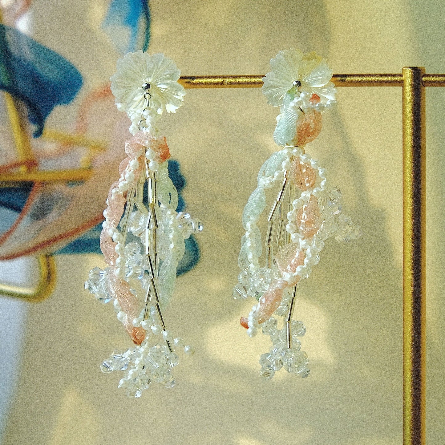 Cherry Blossom Fritillaria Freshwater Pearl Detachable Earrings E329 [Zhendianzhibao]